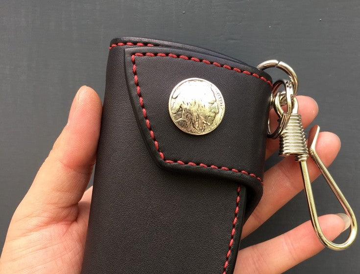 Handmade Leather Mens Cool Key Wallet Car Key Holder KeyChain Wallet for Men