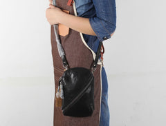 Handmade Genuine Leather Mens Cool Chest Bag Sling Bag Crossbody Bag Travel Bag Hiking Bag for men