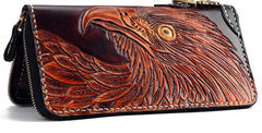 Handmade Leather Eagle Mens Chain Biker Wallet Cool Leather Wallet With Chain Wallets for Men