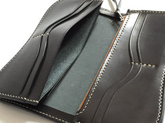 Handmade Leather Biker Wallet Mens Cool Chain Wallet Trucker Wallet with Chain