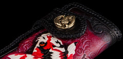 Handmade Leather Carp Mens Chain Biker Wallet Cool Leather Wallet With Chain Wallets for Men