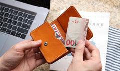Cool Leather Mens Card Wallet Front Pocket Wallets Small Change Wallet for Men - iwalletsmen