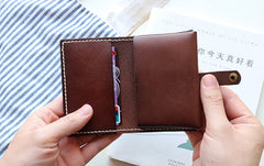 Leather Mens Small Card Wallets Front Pocket Wallet Cool Change Wallet for Men - iwalletsmen