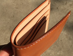 Handmade Leather Mens Cool billfold Leather Wallet Men Small Wallets Bifold for Men