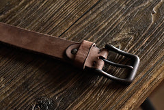 Handmade Leather Mens Leather Men Distress Brown Black Belt for Men Cool Leather Belt