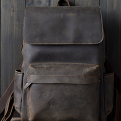 Genuine Leather Mens Cool Backpack Sling Bag Large Travel Bag Hiking Bag for men