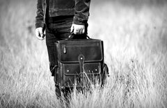 Handmade Leather Mens Cool Backpack Messenger Bag Briefcase Work Bag Business Bag for men