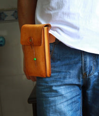 Handmade Cool Mens Leather Cell Phone Holsters Belt Pouch Waist Bag for Men - iwalletsmen