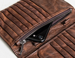 Genuine Leather Mens Cool billfold Leather Wallet Men Cards Wallets Bifold for Men