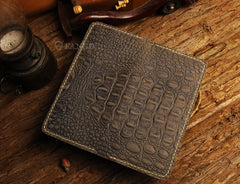 Handmade Leather Alligator Pattern Mens Cool Travel Long Wallet Card Holder Card Slim Clutch Wallets for Men