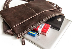 Genuine Leather Mens Cool Messenger Bag iPad Bag Chest Bag Bike Bag Cycling Bag for men