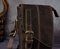 Mens Leather Small Side Bag COURIER BAGs Waist Pouch Holster Belt Case Belt Pouch for Men - iwalletsmen