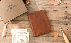 Handmade Leather Mens Small Wallets Bifold Vintage Slim billfold Wallet for Men - iwalletsmen