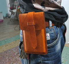 Handmade Leather Belt Pouch Mens Waist Bag Phone holsters for Men - iwalletsmen