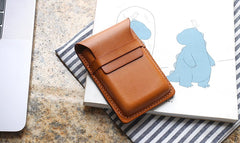 Badass Leather Mens Card Wallet Front Pocket Wallets Small Slim Wallet Change Wallet for Men - iwalletsmen