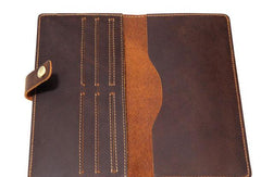 Handmade Cool Leather Wallets Long Leather Wallet Bifold Long Wallet For Men - iwalletsmen