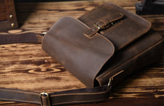 Handmade Leather Mens Cool Shoulder Bag Messenger Bag Chest Bag Bike Bag Cycling Bag for men