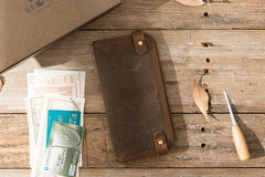 Cool Canvas Leather Mens Bifold Long Wallet Long Wallet for Men - iwalletsmen