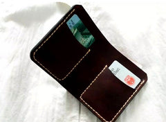 Vintage Leather Coffee Mens Small Wallet Leather Bifold Wallets for Men - iwalletsmen