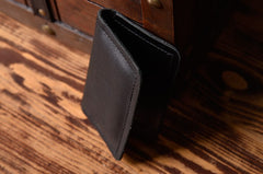 Handmade Leather Mens Cool Wallet Card Slim Wallet Change Coin License Wallet for Men