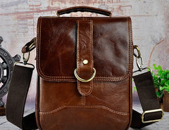 Cool Vintage Leather Mens Small Side Bag Messenger Bag Shoulder Bags for Men - iwalletsmen