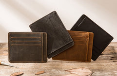 Leather Mens Slim Cards Holder Front Pocket Wallets Card Wallet for Men - iwalletsmen