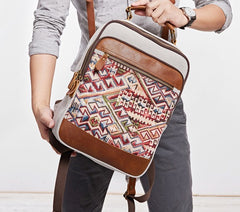 Vintage Canvas Gray Mens Backpack Canvas Travel Bag Canvas School Bag for Men - iwalletsmen