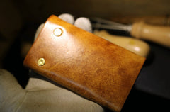 Handmade Leather Mens Cool Key Wallet Car Key Holder Car Key Case for Camel Men - iwalletsmen