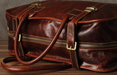Genuine Leather Mens Cool Weekender Bag Travel Bag Duffle Bags Overnight Bag Holdall Bag for men