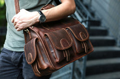 Cool Leather Mens Large Travel Bags Handbag Shoulder Bags for men - iwalletsmen