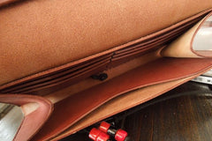 Handmade Leather Mens Clutch Wallet Cool Wallet Long Wallets for Men Women