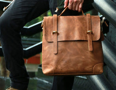 Vintage Mens Leather Briefcase Handbag Shoulder Bag Backpack for men - iwalletsmen