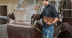 Vintage Leather Fanny Packs Mens Waist Bag Hip Pack Belt Bag for Men - iwalletsmen