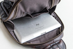 Genuine Leather Mens Cool Chest Bag Sling Bag Crossbody Bag Travel Bag Hiking Bag for men