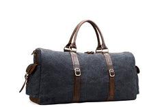 Mens Waxed Canvas Leather Large Weekender Bags Canvas Travel Bag for Men - iwalletsmen