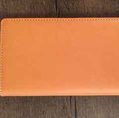 Handmade Leather Mens Cool Long Leather Wallet Slim Travel Passport Wallet for Men
