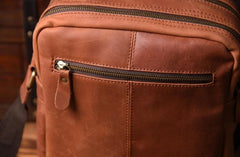 Genuine Leather Mens Cool Shoulder Bag Messenger Bag Chest Bag Bike Bag Cycling Bag for men