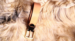 Handmade Beige Leather Mens Belt Leather Belt for Men - iwalletsmen