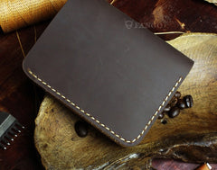 Handmade Leather Mens Cool Slim Leather Wallet Men billfold Wallets Bifold for Men