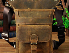 Cool Biker Leather Drop Leg Bag Mens Belt Pouch Waist Bag Shoulder Bag for Men - iwalletsmen
