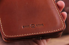 Genuine Leather Mens Cool Phone Key Wallet Card Slim Wallet Key Holder Car Key Case for Men