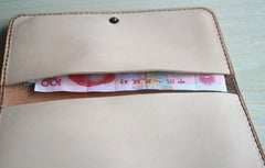 Handmade Leather Vintage Tooled Floral Mens Long Wallets Cool Long Wallet for Men - iwalletsmen