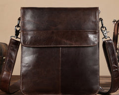 Cool Coffee Small Square Leather Mens Side Bag Messenger Bag Shoulder Bag for Men - iwalletsmen