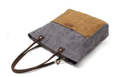 Mens Waxed Canvas Tote Bag Canvas Shopper Bag Canvas Shoulder Bag for Men - iwalletsmen