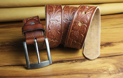 Handmade Genuine Leather Mens Leather Men Brown Black Belt for Men Cool Leather Belt