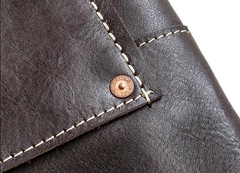 Handmade Leather Mens Cool Long Leather ipad bag Bifold Clutch Wallet for Men - iwalletsmen