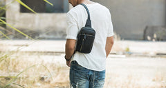 Vintage Leather Mens Sling Bag Sling Shoulder Bag Sling Backpack for men - iwalletsmen