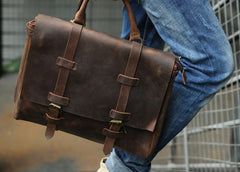 Vintage Leather Mens Briefcase Messenger Bag Handbag Shoulder Bag for men - iwalletsmen