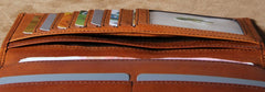 Slim Genuine Leather Mens Long Leather Wallet Slim Front Pocket Long Wallet for Men