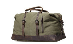 Mens Waxed Canvas Leather Weekender Bag Canvas Overnight bag Travel Bag for Men - iwalletsmen